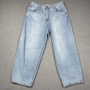 Oliver Logan Jeans Mens 32 (30x25) Blue Light Wash Cropped Relaxed Stretch Denim
